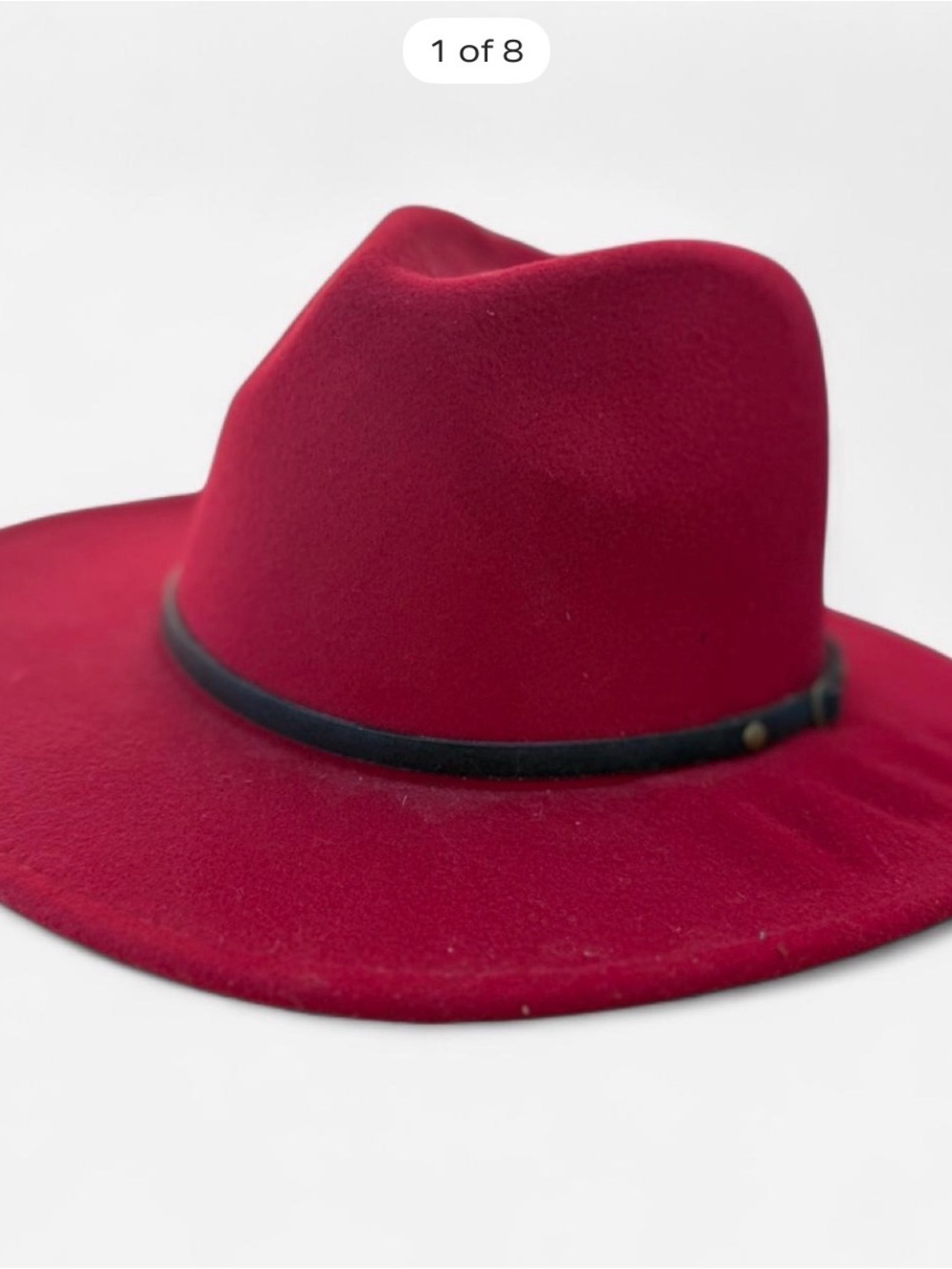 The Hatter Company Flet Fedora Rancher Hat in Cherry Red Western Hat